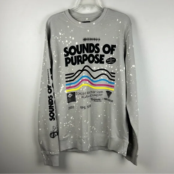 PRPS Sounds of Purpose Graphic Print Men's Sweater - White